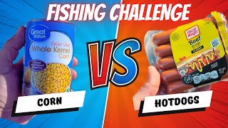 Corn VS Hotdogs Fishing Challenge! - Family Fishing Challenge! 🎣