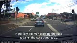 No Right Turn with elderly pedestrian