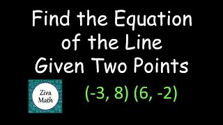 Find the Equation of the Line Passing Through the Points | Finding the Equation of the Line