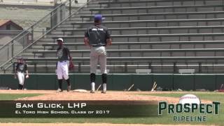 Sam Glick Prospect Video, LHP, El Toro High School Class of 2017, Side Angle