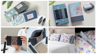 ✅ 4 DIY Cute Denim and Printed Fabric Ideas | Old Jeans Ideas | Compilation | Upcycle Crafts