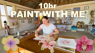 How much can I illustrate in 10 hrs ❀ creating under pressure, 2025 calendars, watercolor paintings