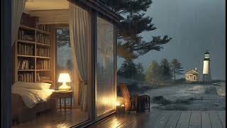 4K Gentle Night Rain on Window | Cozy Bedroom Ambience for Deep Sleep 🛌 #rain #relax #ASMR #nature 