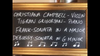 The Belvoir Duo - Christiana Campbell & Tigran Grigoryan - Violin & Piano 28th March 2020
