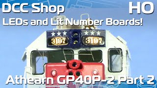 Lighting Athearn Number Boards with LEDs! - DCC Shop HO Athearn GP40P-2 Part 2!
