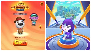 Talking Tom Gold Run Explorer Hank Lava Escape vs Talking Tom Hero Dash Arctic Angela Speed Light