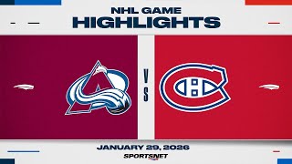 NHL Highlights | Avalanche vs. Canadiens - January 29, 2026