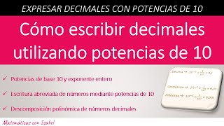 3.1. Cómo se escriben los números decimales utilizando potencias de 10 [Decimales]