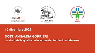 Lo stato della qualità delle acque del territorio modenese - ANNALISA GORRIERI