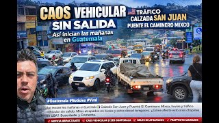 Traffic Chaos 😱 on Calzada San Juan and Puente El Caminero in Mixco | Rain and Traffic in Guatemala