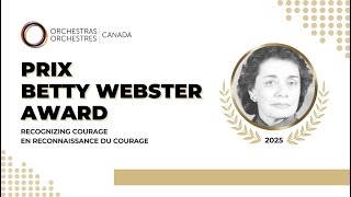 Prix Betty Webster Award 2025