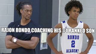 RAJON RONDO COACHES HIS #1 RANKED SON! Rondo Academy Vs Nightrydas!