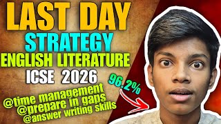 LAST MINUTE STRATEGY FOR ENGLISH LITERATURE ICSE CLASS 10TH BOARDS 2026 #icse #icse2026
