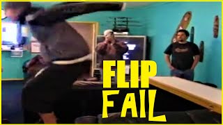 STUNT Back flip through a WOODEN WALL In Tattoo shop El Paso Texas
