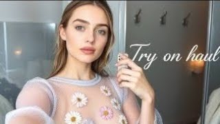 4K sheer dress try on haulvideo |review bikinihaultransparent | see throughclothes workout #trend