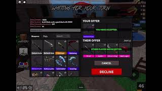 TRADING 2 EW SCYTHES FOR 2 PIXELS, 2 SPIDERS, 2 HEDGES, AND RL! | Insane MM2 Trade