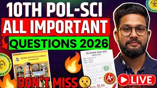 CLASS 10TH POL-SCIENCE ALL IMP QUESTIONS FOR BOARD EXAM 2026 | 10TH POL-SCI BOARD EXAM 2026 |