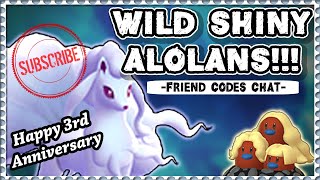 Happy 3rd Anniversary!! Shiny Alolans in the Wild LIVE!! Friend Code Exchange! - Pokemon Go