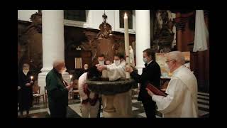 Sint-Corneliusparochie Ninove - Doopsel en vormsel catechumeen Georges tijdens de Paaswake 2021