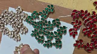 Big kundan temple shape pendent stones #jewelrymaking #stonebeads 