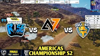 ALPHA7 vs RISE vs TEAM QUESO🧀 | Alpha7 6 Kills☠️ | Americas Championship S2 | PUBG MOBILE