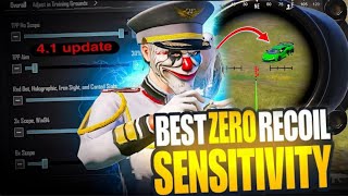 BGMI 4.1 Update ZERO RECOIL SENSITIVITY🔥| Best Sensitivity Code For Gyro & Non gyro Players 