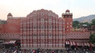Hawa Mahal view just before sunset from opposite cafe