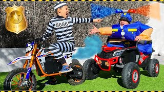 Funny Tema Pretend Play Police | COP chasing a Thief Video for kids