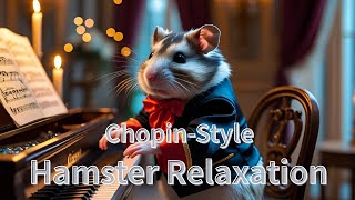 Chopin Style Hamster Relaxation , Candlelit Salon Piano Music for Stress Relief