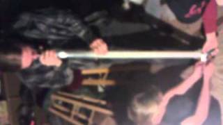 Bongking hitting 4ft glass tube