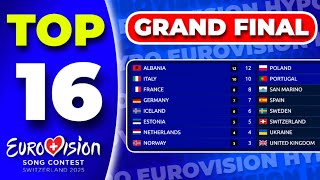 Eurovision 2025 - Grand Final | Voting Simulation | Your Top 16 (so far)