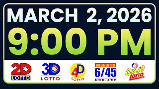 9PM PCSO LOTTO RESULTS TODAY MARCH 2, 2026 | SWERTRES EZ2
