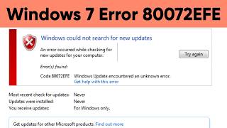 Fixed: Windows 7 Update Error 80072EFE | Error Code 80072EFE Solved 2026