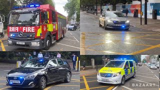AWSOME COUNTER TERROIRISM convoy! And other emergency services responding in Euston