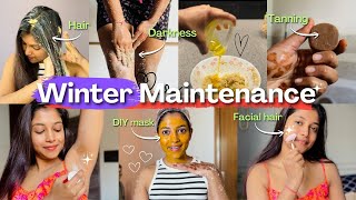 WINTER MAINTENANCE ROUTINE ✨ At Home ( Full Body , Skin , Hair Care ) For Glow ❄️