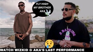 Wizkid react to AKA passing😥. Watch their last performance of roll up remix