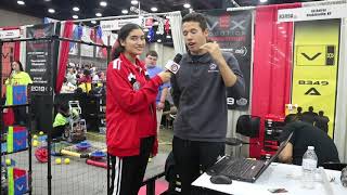 Spokesperson of Team Tunisia Yosr Kallel interviewing Jadyn Hicks