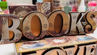 KSCRAFT Stacked Books with drawer using alphabet set