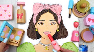 ASMR Relaxing makeup Wooden cosmetics 💄 Sleep 100% Paper DIY