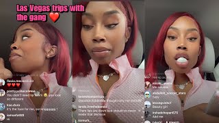 Crystal live In las Vegas with the gang !!! ❤️ #perfectlaughs #iglive #flo #crystal