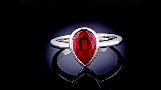 Simply gorgeous Chatham Pear Ruby Solitaire Ring