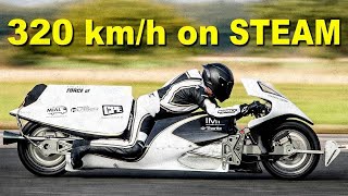 Hitting 200 mph on a Steam-Powered Jet Motorcycle