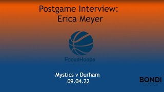 Erica Meyer Postgame Interview Manchester Mystics vs Durham Palatinates #BritishBasketball 9-4-22