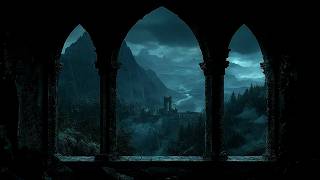Window View with Rainy in Medieval Castle - Insomnia, Sleep, Study, Meditation, Tinnitus