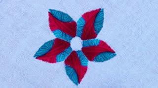 Amazing Hand Embroidery Dual Color Fantasy Flower Design