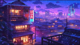 Warm Windows 🌨️ Snow Lofi Hip Hop Beats for Focus & Relax | 80’s & 1990 | The Japanese Town