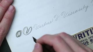 Capital V in cursive