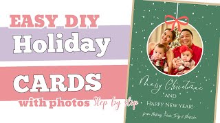 How to Make a FREE DIY Digital HOLIDAY CARD with Photo | Quick and Easy Christmas Cards in CANVA