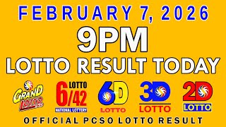 9pm Lotto Result Today PCSO February 7 2026