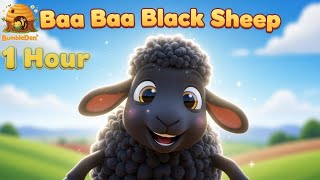 Baa Baa Black Sheep 🐑  (1 Hour Loop) | Classic Nursery Rhyme for Kids | BumbleDen (4K)